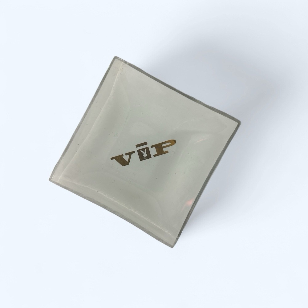Vintage Playboy Bunny Logo VIP Glass Ashtray